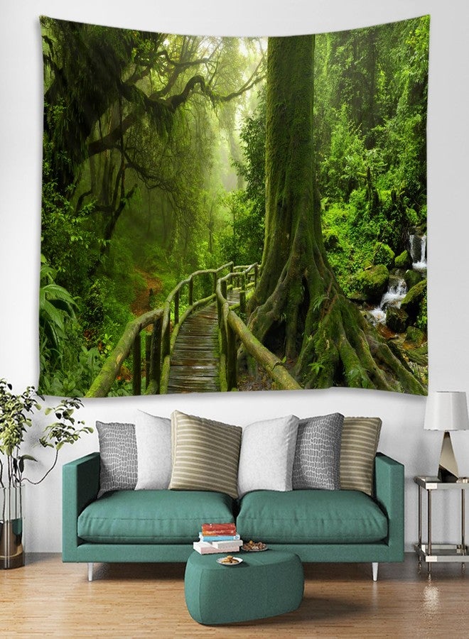 LYFANS Handicrafts Forest Ancient Road psychedelic Design Tapestry Flower Colorful Plant Bedroom, Living Room, Dormitory Daily Forest Decoration Tapestry (79x59 Inches) - Image 5
